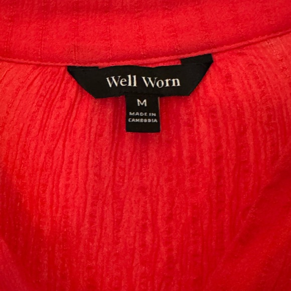 Well Worth Vibrant Red Short Sleeve Top Size Medium - Picture 3 of 4